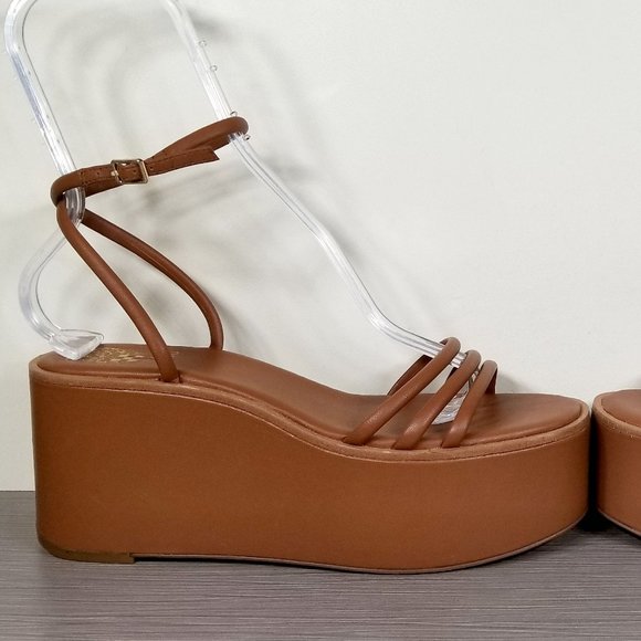 Vince Camuto Graceny Platform Sandal, Brown Leather, Womens Size 10 - Picture 7 of 12